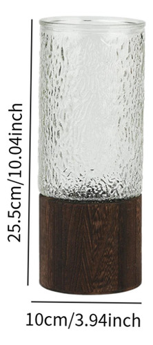 Jarrón De Vidrio Con Base De Madera Elegante Jarrón