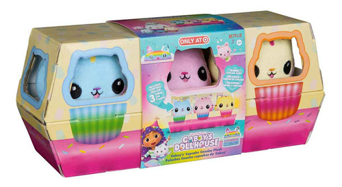 3 Pelúcias Cupcake Cakey Cat (primos) - Gabby's Dollhouse