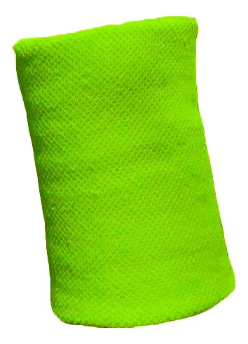 Pack X 6 Pares Muñequeras Deportivas Tenis Pádel Toalla Amarillo Fluo 10,5x7,5
