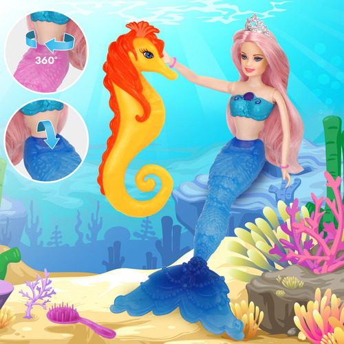 Muñeca Mágica Bettina Sirena Color Que Cambia 3 A 7 Años