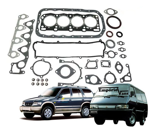 Jogo Junta Motor Completa Para Kia Besta 2.2 Sportage Diesel