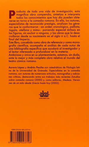 La Comedia Romana, De Aurora López Andrés Pociña., Vol. 0. Editorial Akal, Tapa Blanda En Español, 2007