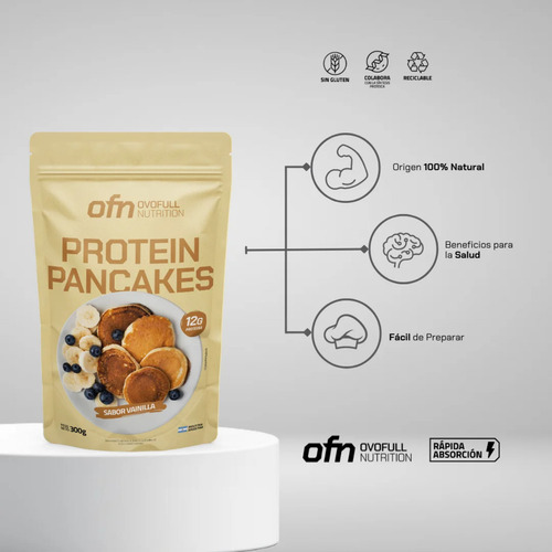 Pancakes Proteico Ovofull Nutrition 300g Sabor Vainilla