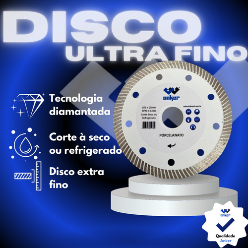 Disco De Corte Diamantado Vidro Espelho Porcelanato Kit 3und