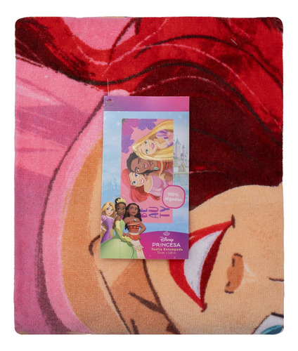 Toalla De Pincesas, Ariel, Moana Y Rapunzel Para Niñas Rosa Royal Sparkle