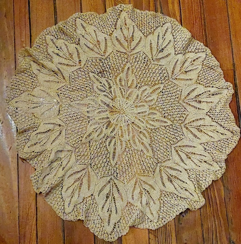 Gran Carpeta Macrame Circular Hilo 55 Cm Diametro 