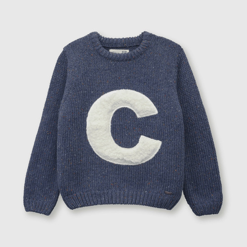 Sweater De Bebé Niño Jaspeado Denim (3 A 36 Meses)