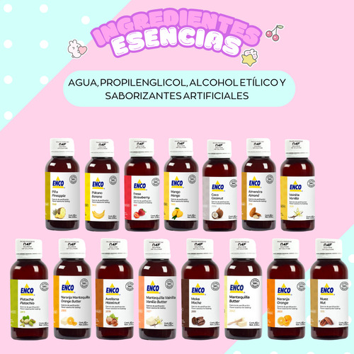 Esencias Enco 60ml Panadería Galletas Repostería 15pz Elegir