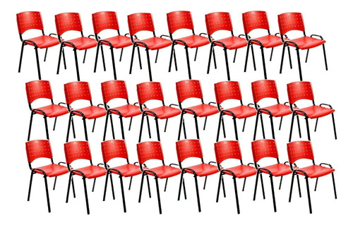 Silla De Escritorio Mobilarg Fixed Lisy Plastica  Roja X 24 Unidades