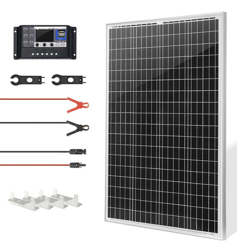 Sunsul Kit De Panel Solar Monocristalino De 100 W 12 V, Con