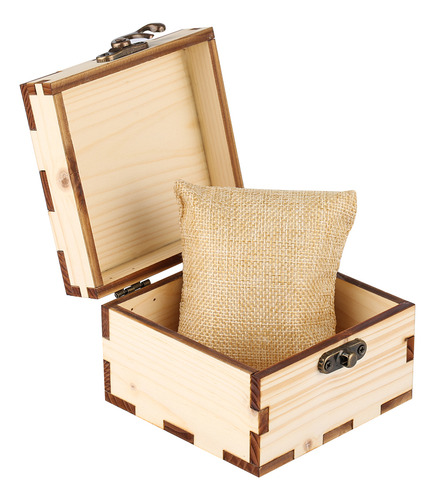 Caja De Madera Cuadrada For Guardar Relojes, Portátil