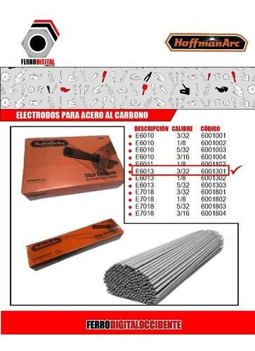 Imagen 2 de 4 de Electrodo 6013 3/32 (2.4mm) X 14 Hoffman Arc
