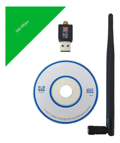 Mini Adaptador Wifi Lan Usb 2.0 + Antena 600 Mbps