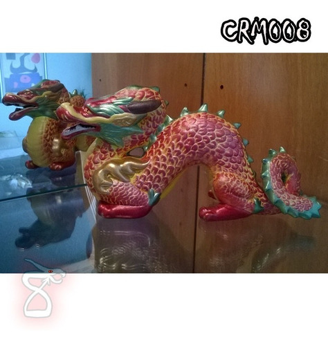 Dragón  Chino De Cerámica Pintada A Mano