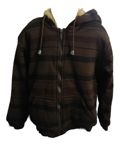 Campera De Niño Negra Y Marrón Rayado 