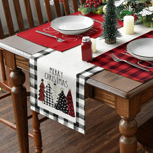 Camino De Mesa De Decoración Navideña Árbol De Navidad
