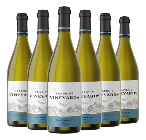 Kit Vinho Branco Trapiche Vineyards Chardonnay 750ml 06 Unid
