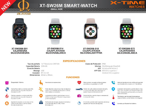 Imagen 4 de 5 de Smartwatch Reloj Inteligente W26 Small Android Ios X-time