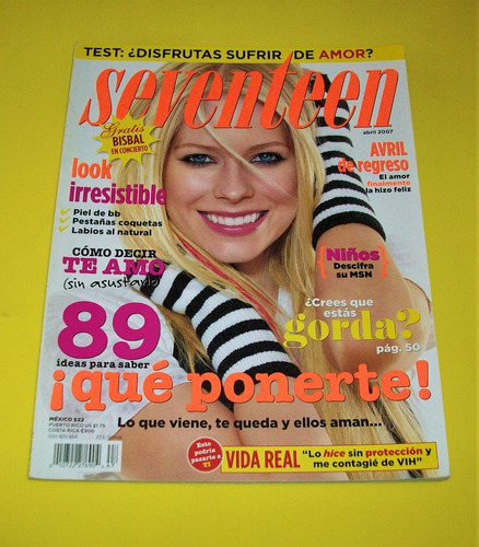 Imagen 1 de 8 de Avril Lavigne Revista Seventeen Maria Jose Hanson Hinder