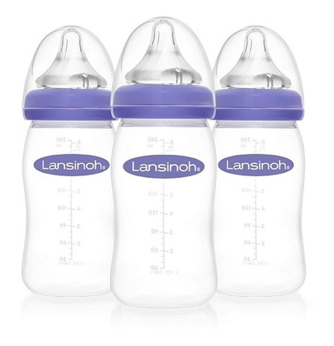 Set De 3 Mamaderas Lansinoh 240ml Flujo Medio