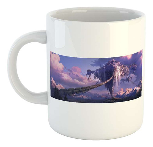 Taza Ceramica Ciudad Flotante De Tierra Gran Cadena M2