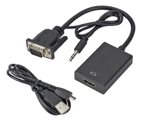 Cable Conversor Compatible Con Vga A Hdmi, Adaptador 1080p H