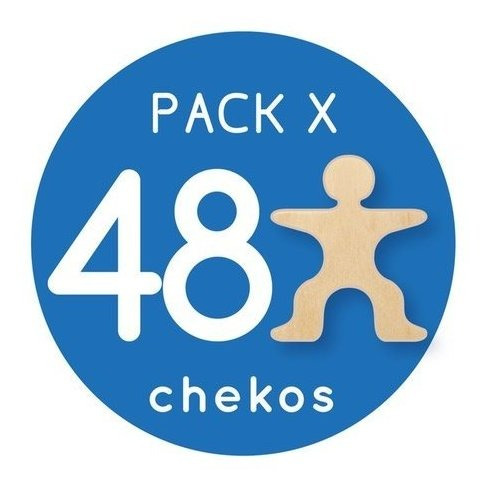 Pack De 48 Muñecos De Madera Didácticos Chekos Encastre