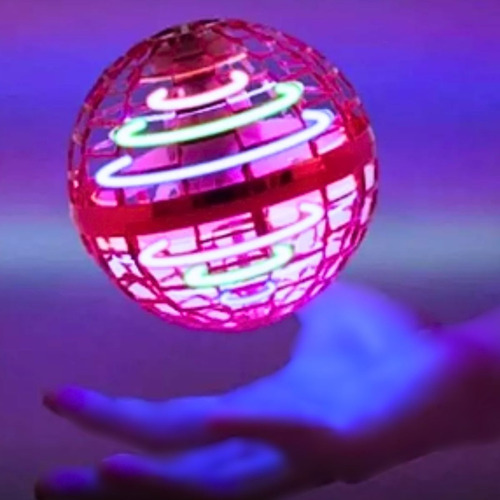 Pelota voladora recargable con minidron con control de color rojo