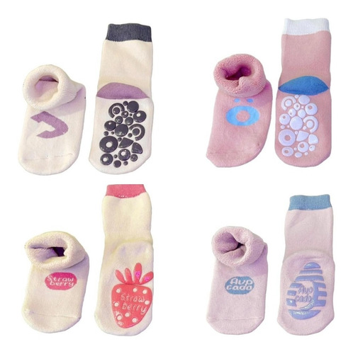 Calcetines Antideslizantes Niños Otoño - Invierno X 4 Pares