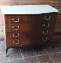 Comprar Antigua Cómoda Marmol Estilo Francés Madera Bronce Cajones