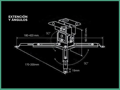 Soporte De Techo Para Proyector Universal Todas Las Marcas Color Blanco