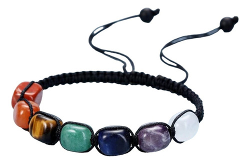 Pulsera 7 Chakras Piedras Energéticas Con Hilo Regulable