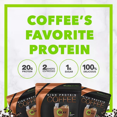 Café Chike Alta Proteína Sabor Mocha En Polvo 768g Importado