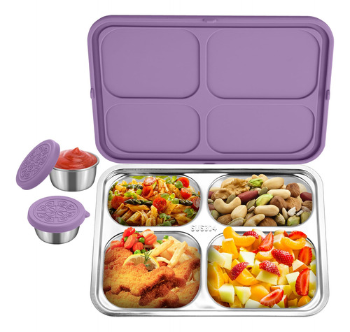 Legelite Caja Bento De Acero Inoxidable Con 2 Tazas De Salsa