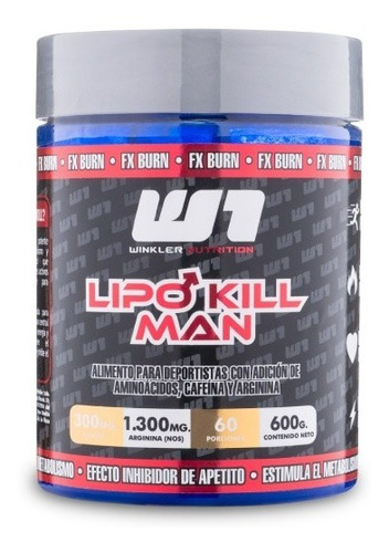 Lipo Kill Man Polvo 600gr Quemador De Grasas Winkler N