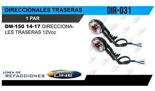 Direccionales Traseras Dm-150