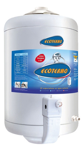 Termotanque A Gas Natural Ecotermo Le51 Carga Inferior 51lts Color Blanco