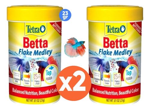 Alimento Peces Betta Acuario Pecera Tetra Flake Medley 23gr