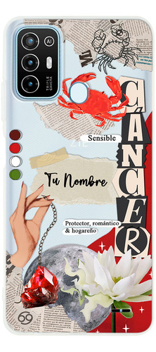 Funda Para Zte Mujer Signo Zodiaco Cáncer Con Tu Nombre