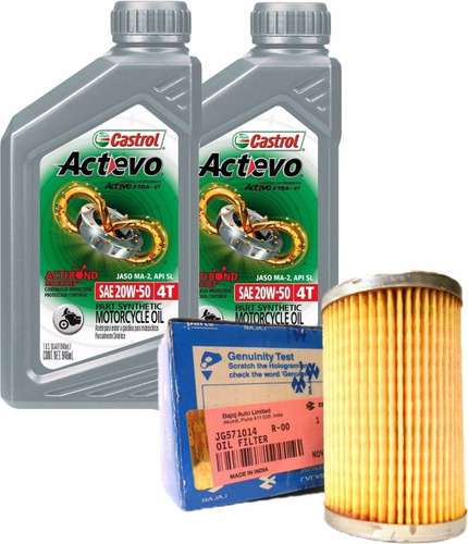 Kit Service Filtro Aceite Bajaj Rouser Ns 200  Castrol Semi