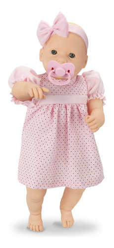 Boneca Menina Baby Com Chupeta E Lacinho Brinquedo Infantil