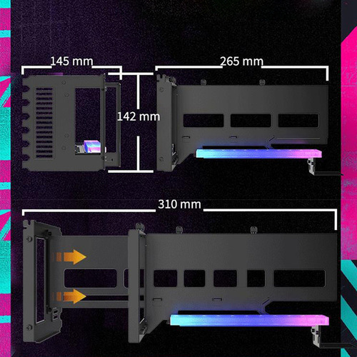 Soporte Vertical Para Tarjeta Gráfica Ez-40 Argb Pcie 4.0 X1