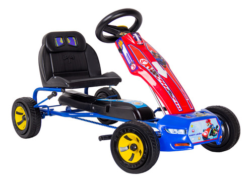 Vehículo A Pedal Auto/camioneta Go Kart León Mario Bros Azul