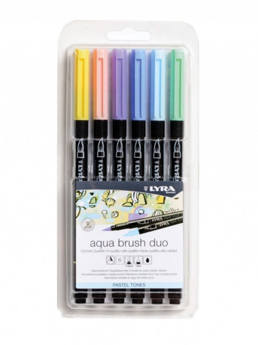 Lyra Aqua Brush Duo - Set 6 Marcadores Pastel Tones