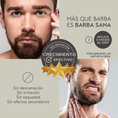 Imagen 7 de 7 de Serum Para Crecimiento Barba Bigote Al 3% 90ml Con Biotina