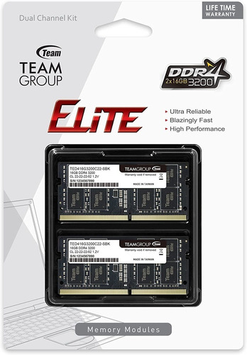 Team Group Elite Ddr4 32gb 2x16gb 3200mhz Laptop Sodimm