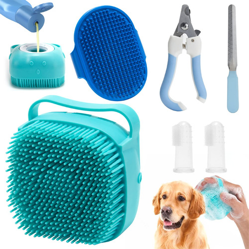 Kit De 6 Piezas De Aseo Para Mascotas, Cepillo De Bano Para