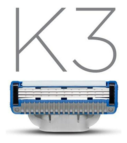 Cartuchos De Tres Cuchillas King Of Shaves K3, Paquete De 4