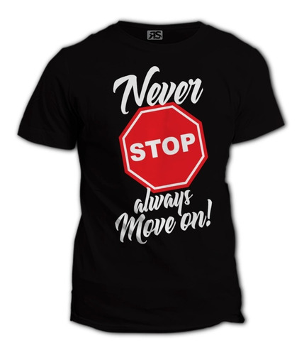 Playera Leyenda Never Stop   Cuello Redondo Negra