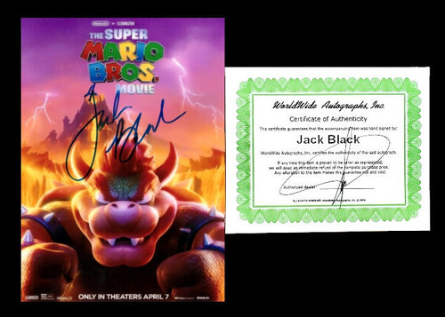 Jack Black Bowser Super Mario Bros Autógrafo En Foto De 5x7